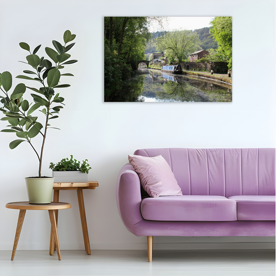 Giclée Mounted Wall Art Prints. Hebden Bridge. The Rochdale Canal. West Yorkshire. England.