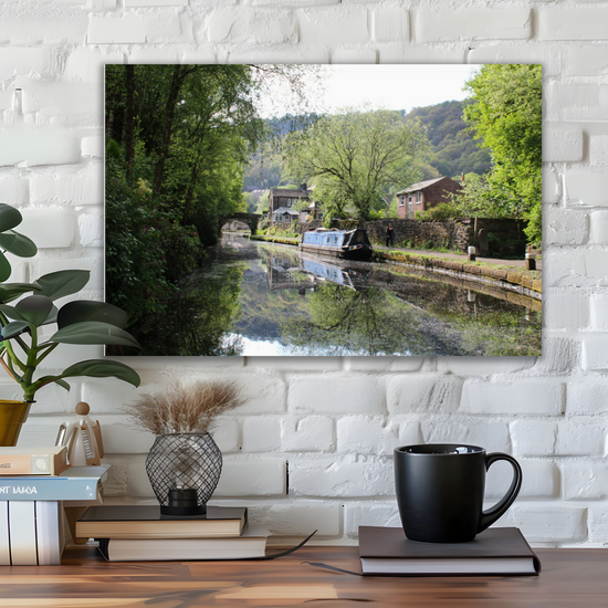 Giclée Mounted Wall Art Prints. Hebden Bridge. The Rochdale Canal. West Yorkshire. England.