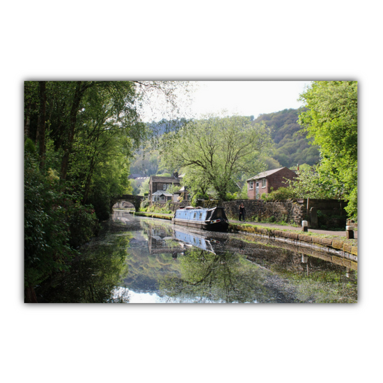 Giclée Mounted Wall Art Prints. Hebden Bridge. The Rochdale Canal. West Yorkshire. England.