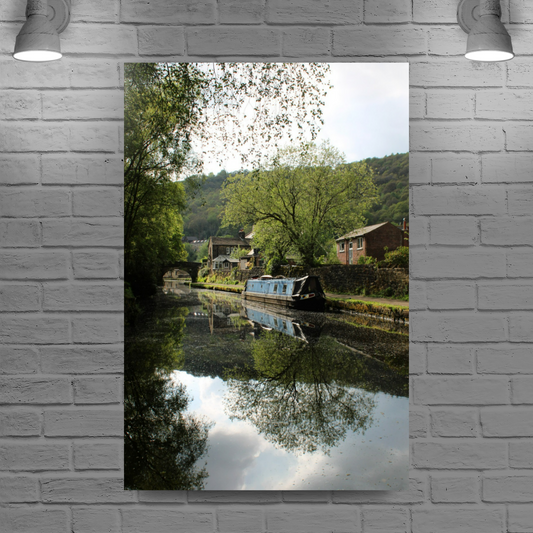 Giclée Mounted Wall Art Prints. Hebden Bridge. The Rochdale Canal. West Yorkshire. England.