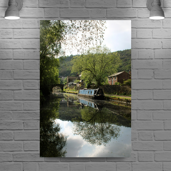 Giclée Mounted Wall Art Prints. Hebden Bridge. The Rochdale Canal. West Yorkshire. England.