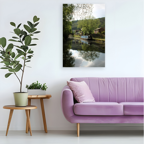 Giclée Mounted Wall Art Prints. Hebden Bridge. The Rochdale Canal. West Yorkshire. England.