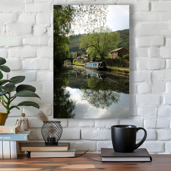 Giclée Mounted Wall Art Prints. Hebden Bridge. The Rochdale Canal. West Yorkshire. England.