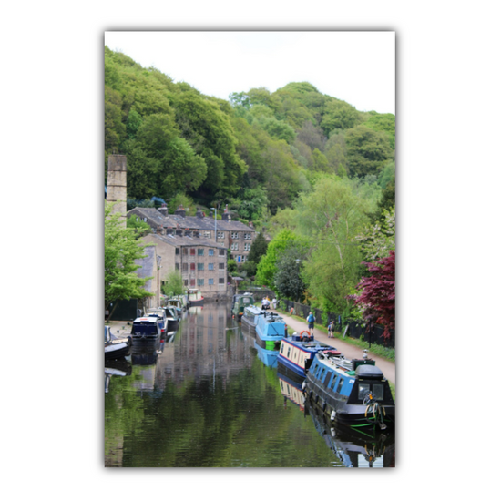 Giclée Mounted Wall Art Prints. Hebden Bridge. The Rochdale Canal. West Yorkshire. England.