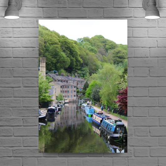 Giclée Mounted Wall Art Prints. Hebden Bridge. The Rochdale Canal. West Yorkshire. England.
