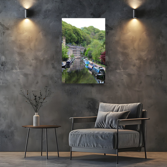 Giclée Mounted Wall Art Prints. Hebden Bridge. The Rochdale Canal. West Yorkshire. England.
