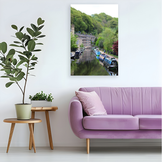 Giclée Mounted Wall Art Prints. Hebden Bridge. The Rochdale Canal. West Yorkshire. England.