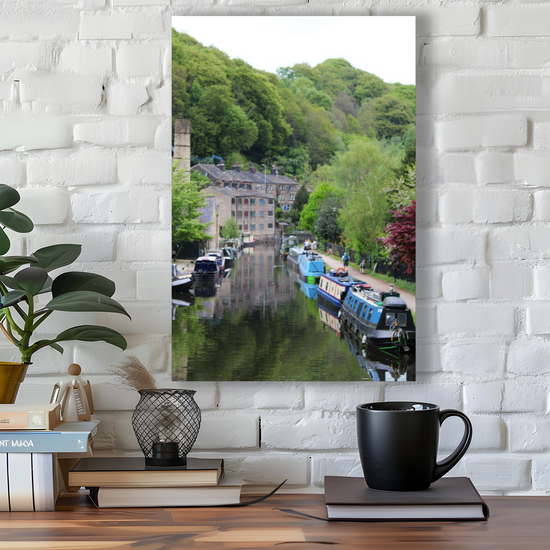 Giclée Mounted Wall Art Prints. Hebden Bridge. The Rochdale Canal. West Yorkshire. England.
