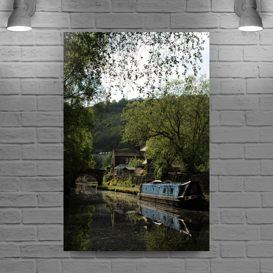 Giclée Mounted Wall Art Prints. Hebden Bridge. The Rochdale Canal. West Yorkshire. England.