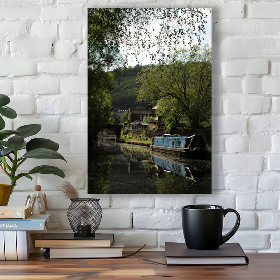 Giclée Mounted Wall Art Prints. Hebden Bridge. The Rochdale Canal. West Yorkshire. England.