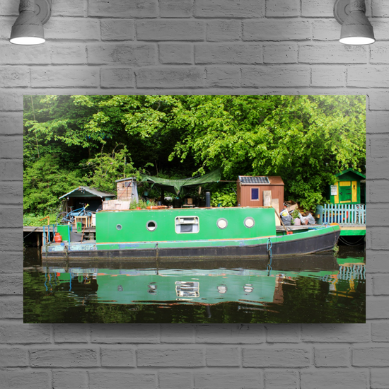 Giclée Mounted Wall Art Prints. Hebden Bridge. The Rochdale Canal. West Yorkshire. England.