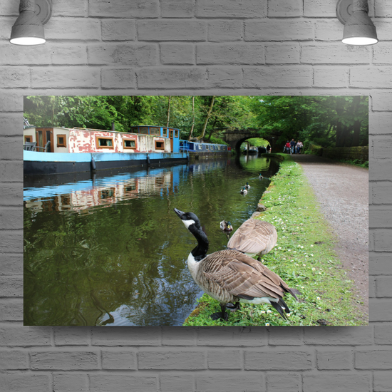 Giclée Mounted Wall Art Prints. Hebden Bridge. The Rochdale Canal. West Yorkshire. England.