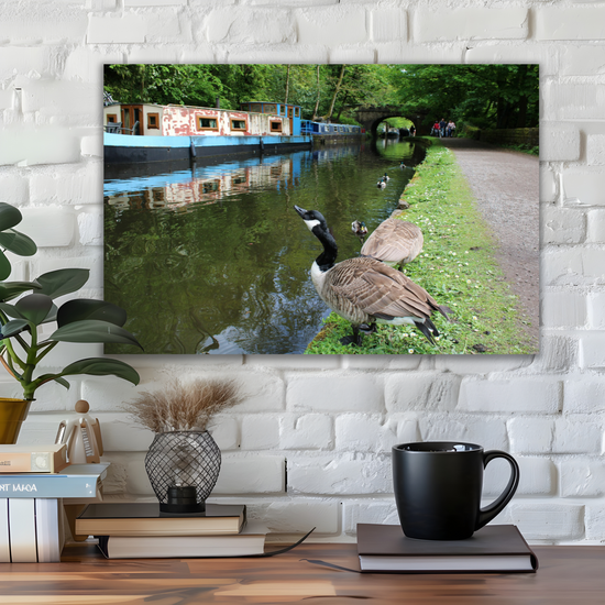 Giclée Mounted Wall Art Prints. Hebden Bridge. The Rochdale Canal. West Yorkshire. England.