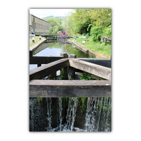 Giclée Mounted Wall Art Prints. Hebden Bridge. The Rochdale Canal. West Yorkshire. England.