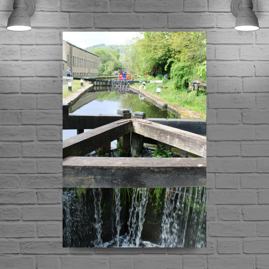 Giclée Mounted Wall Art Prints. Hebden Bridge. The Rochdale Canal. West Yorkshire. England.