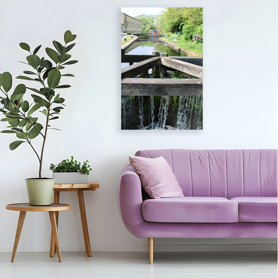 Giclée Mounted Wall Art Prints. Hebden Bridge. The Rochdale Canal. West Yorkshire. England.