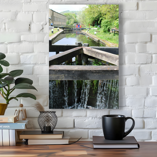 Giclée Mounted Wall Art Prints. Hebden Bridge. The Rochdale Canal. West Yorkshire. England.