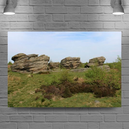 Giclée Mounted Wall Art Prints. The Three Ships. Birchen Edge. Peak District National Park. England.