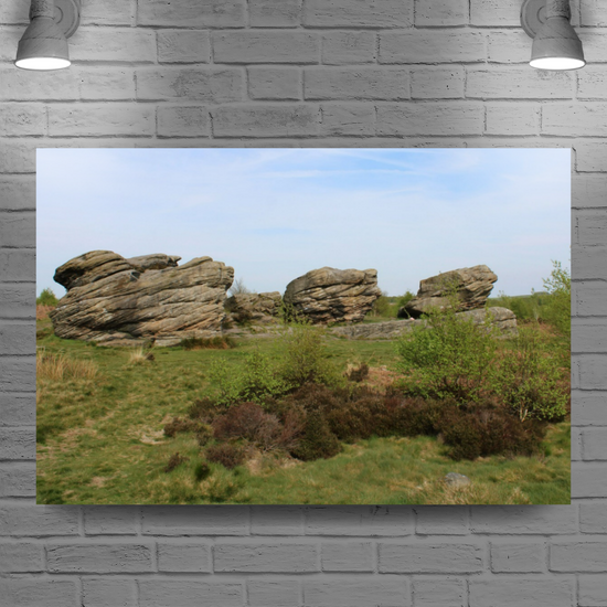 Giclée Mounted Wall Art Prints. The Three Ships. Birchen Edge. Peak District National Park. England.