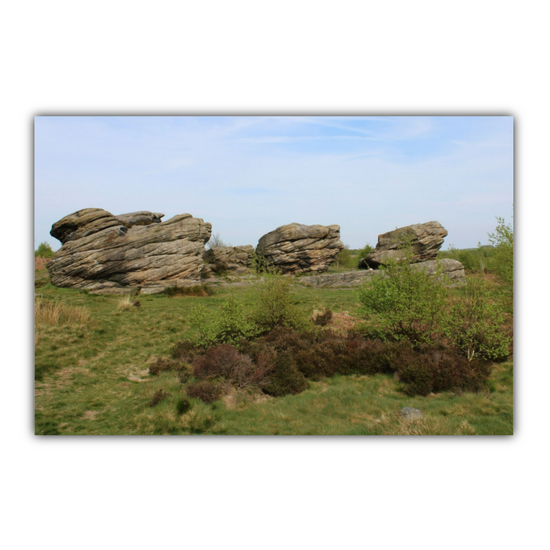 Giclée Mounted Wall Art Prints. The Three Ships. Birchen Edge. Peak District National Park. England.