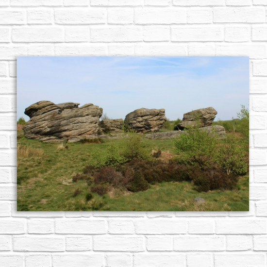 Giclée Mounted Wall Art Prints. The Three Ships. Birchen Edge. Peak District National Park. England.