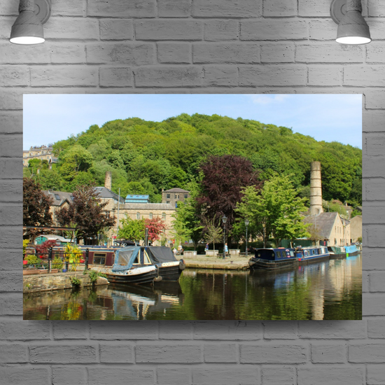 Giclée Mounted Wall Art Prints. Hebden Bridge. The Rochdale Canal. West Yorkshire. England.