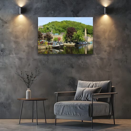 Giclée Mounted Wall Art Prints. Hebden Bridge. The Rochdale Canal. West Yorkshire. England.