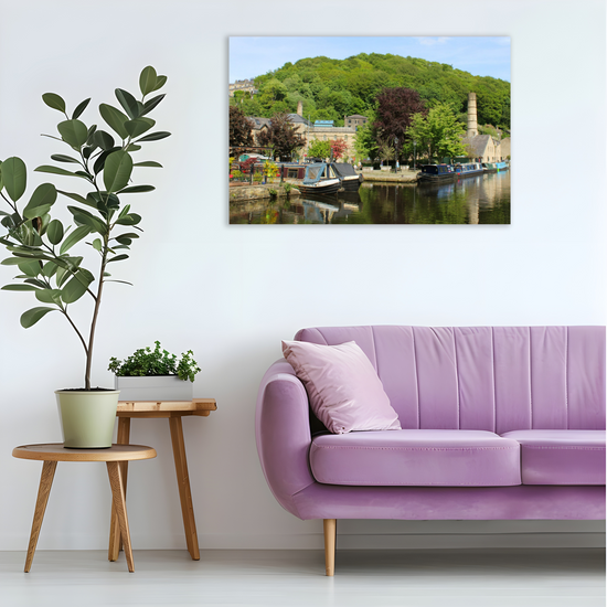 Giclée Mounted Wall Art Prints. Hebden Bridge. The Rochdale Canal. West Yorkshire. England.