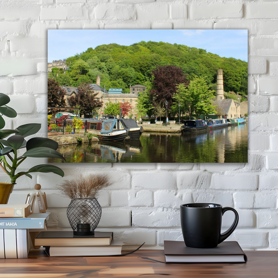 Giclée Mounted Wall Art Prints. Hebden Bridge. The Rochdale Canal. West Yorkshire. England.