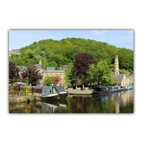 Giclée Mounted Wall Art Prints. Hebden Bridge. The Rochdale Canal. West Yorkshire. England.