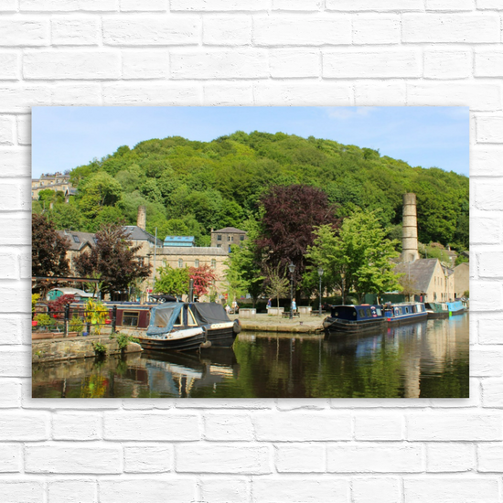 Giclée Mounted Wall Art Prints. Hebden Bridge. The Rochdale Canal. West Yorkshire. England.