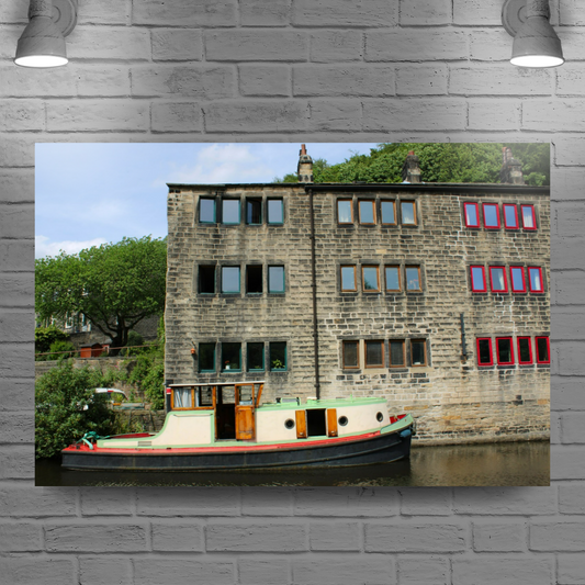 Giclée Mounted Wall Art Prints. Hebden Bridge. The Rochdale Canal. West Yorkshire. England.