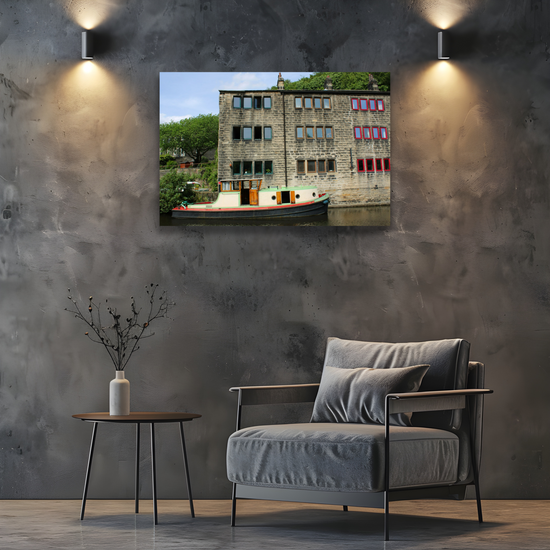 Giclée Mounted Wall Art Prints. Hebden Bridge. The Rochdale Canal. West Yorkshire. England.