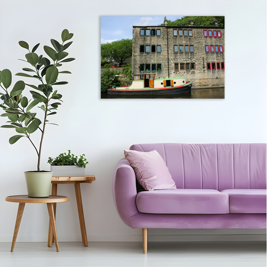 Giclée Mounted Wall Art Prints. Hebden Bridge. The Rochdale Canal. West Yorkshire. England.