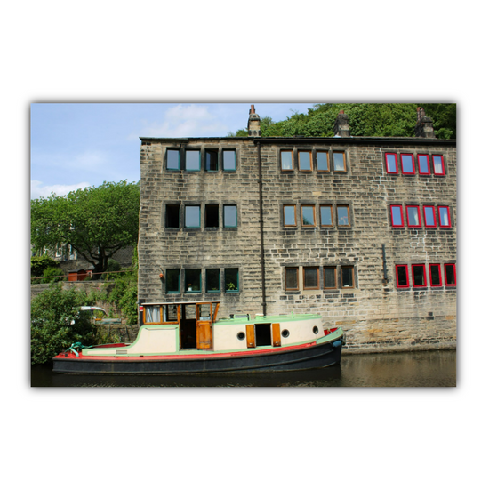 Giclée Mounted Wall Art Prints. Hebden Bridge. The Rochdale Canal. West Yorkshire. England.