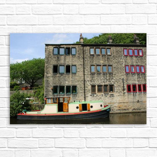 Giclée Mounted Wall Art Prints. Hebden Bridge. The Rochdale Canal. West Yorkshire. England.