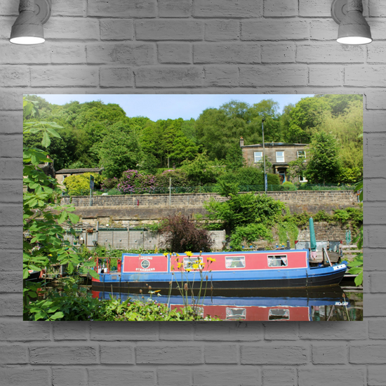 Giclée Mounted Wall Art Prints. Hebden Bridge. The Rochdale Canal. West Yorkshire. England.