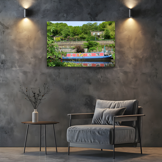Giclée Mounted Wall Art Prints. Hebden Bridge. The Rochdale Canal. West Yorkshire. England.