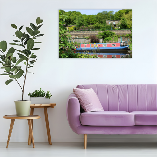 Giclée Mounted Wall Art Prints. Hebden Bridge. The Rochdale Canal. West Yorkshire. England.