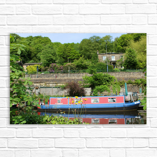 Giclée Mounted Wall Art Prints. Hebden Bridge. The Rochdale Canal. West Yorkshire. England.