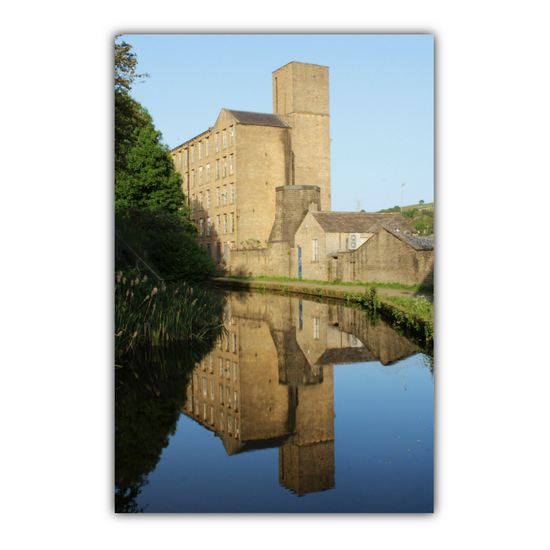 Giclée Mounted Wall Art Prints. Sowerby Bridge Textile Mill. The Rochdale Canal. West Yorkshire. England.
