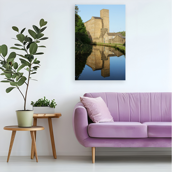 Giclée Mounted Wall Art Prints. Sowerby Bridge Textile Mill. The Rochdale Canal. West Yorkshire. England.