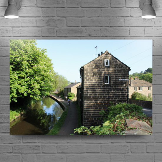 Giclée Mounted Wall Art Prints. Mytholmroyd. The Rochdale Canal. West Yorkshire. England.