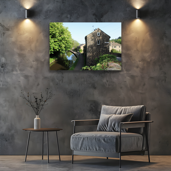 Giclée Mounted Wall Art Prints. Mytholmroyd. The Rochdale Canal. West Yorkshire. England.