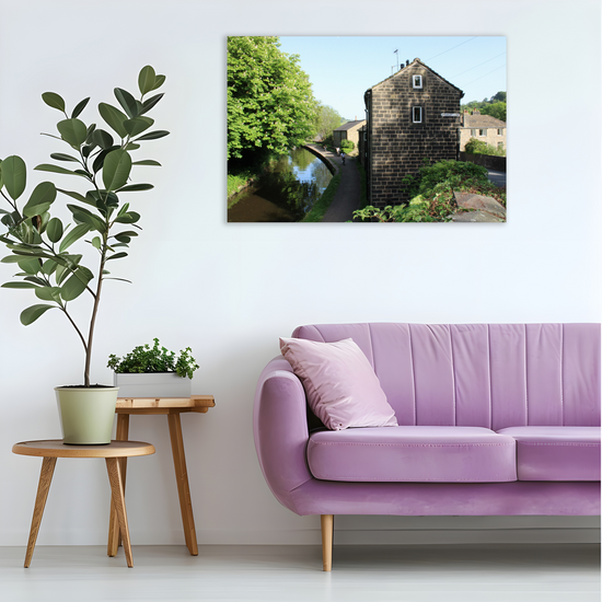 Giclée Mounted Wall Art Prints. Mytholmroyd. The Rochdale Canal. West Yorkshire. England.