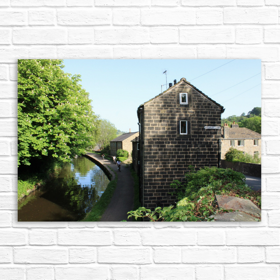 Giclée Mounted Wall Art Prints. Mytholmroyd. The Rochdale Canal. West Yorkshire. England.