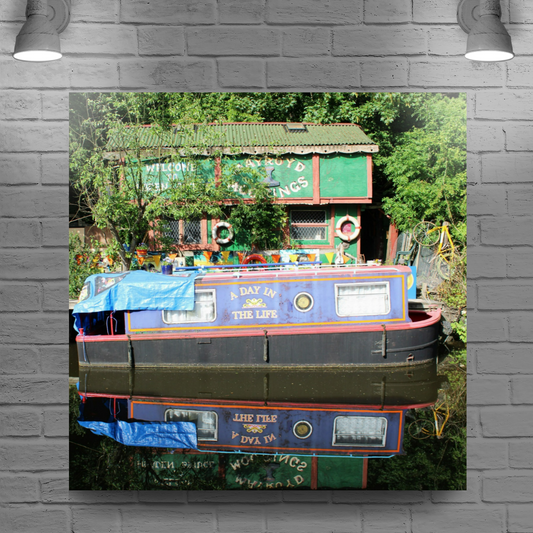 Giclée Mounted Wall Art Prints. Hebden Bridge. The Rochdale Canal. West Yorkshire. England.