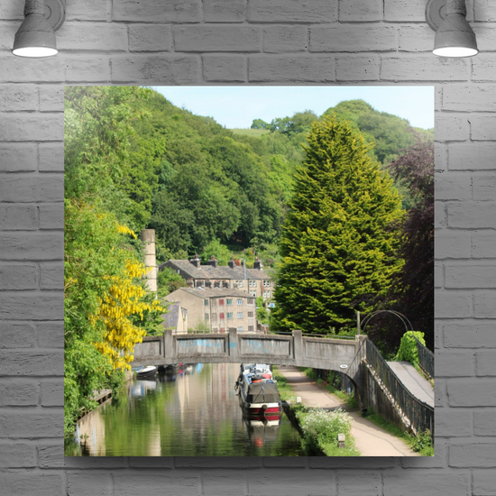 Giclée Mounted Wall Art Prints. Hebden Bridge. The Rochdale Canal. West Yorkshire. England.