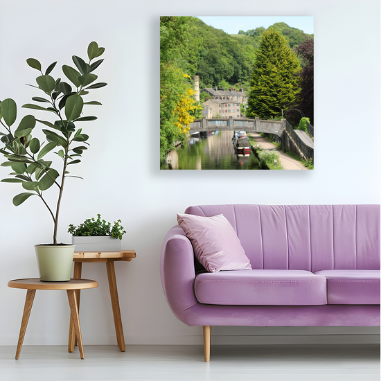 Giclée Mounted Wall Art Prints. Hebden Bridge. The Rochdale Canal. West Yorkshire. England.