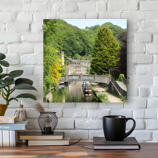 Giclée Mounted Wall Art Prints. Hebden Bridge. The Rochdale Canal. West Yorkshire. England.